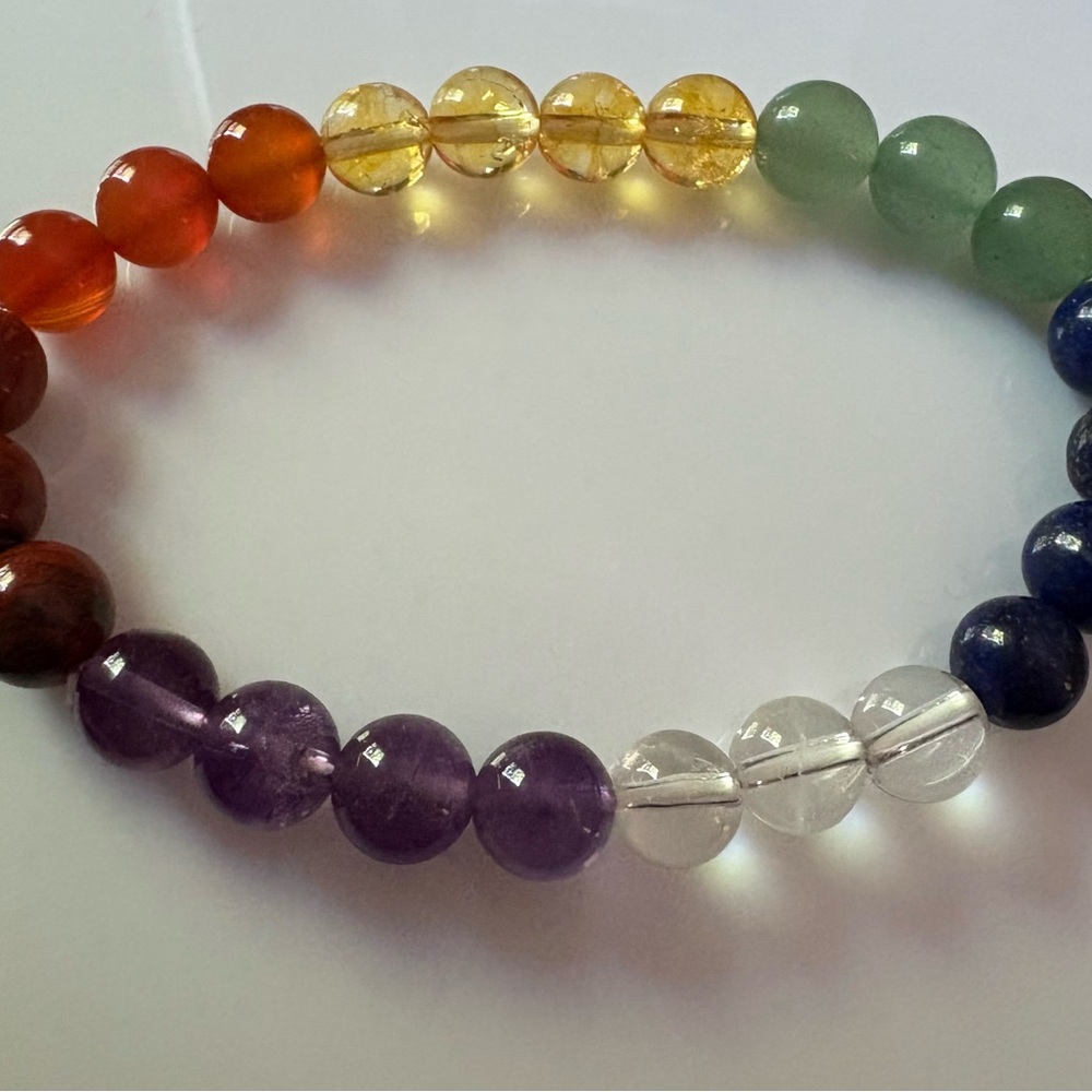 Multicolor Beaded Bracelet, 7 Chakra Gemstone Bracelet